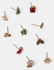 10-Pack Christmas Stud Earrings, , large
