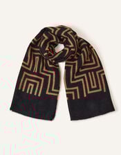 Geometric Print Blanket Scarf, , large