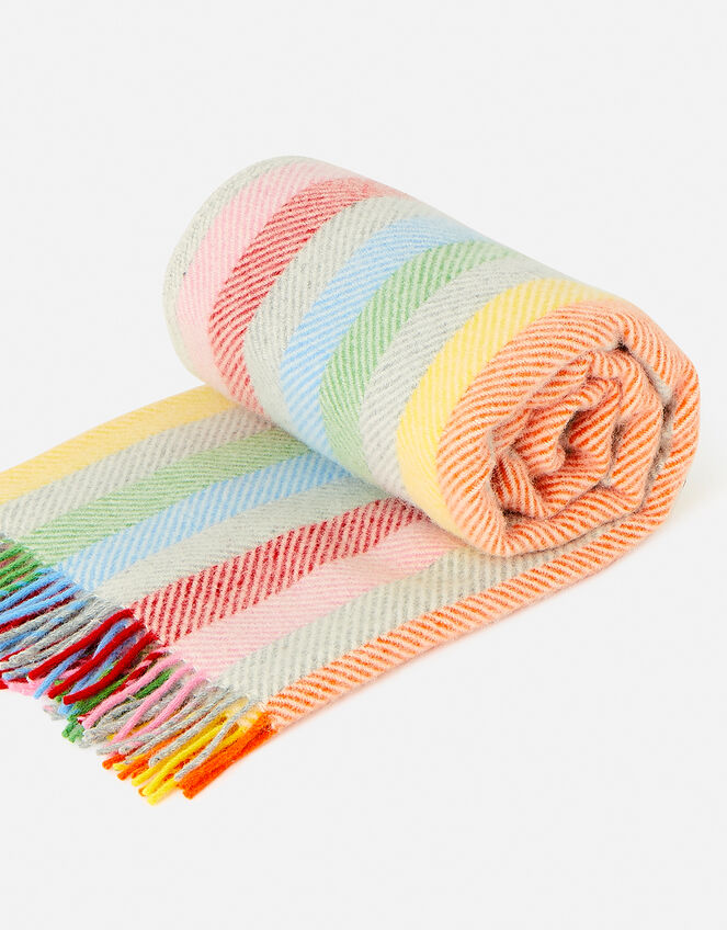 Tweedmill Tassel Throw in Pure Wool, Multi (BRIGHTS-MULTI), large