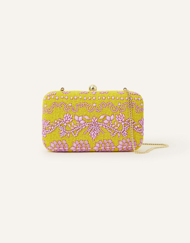 Hand-Beaded Hardcase Clutch Bag, , large
