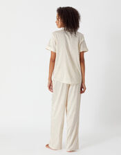 Spot Satin Full-Length Pyjama Set, Gold (GOLD), large