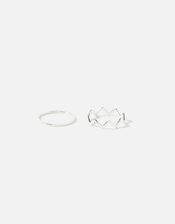 Sterling Silver Stacking Ring Set , Silver (ST SILVER), large