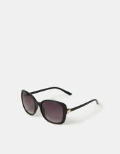 Oversized Square Sunglasses, Black (BLACK), large