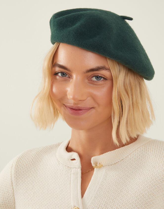 Wool Beret, Green (GREEN), large
