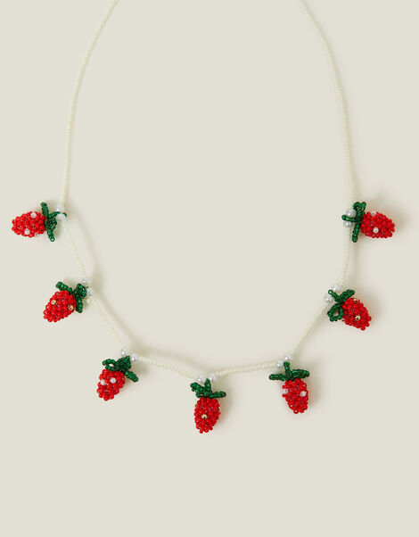 Strawberry Beaded Pearl Necklace, , large