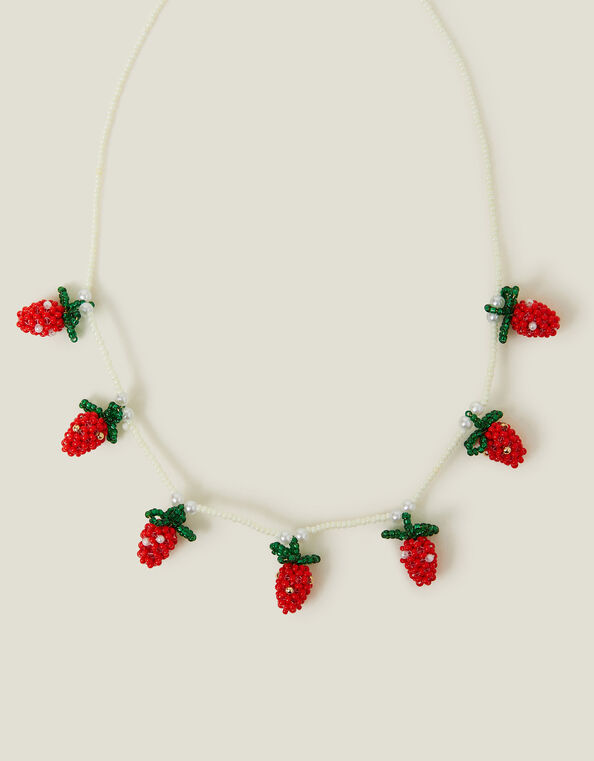 Strawberry Beaded Pearl Necklace, , large