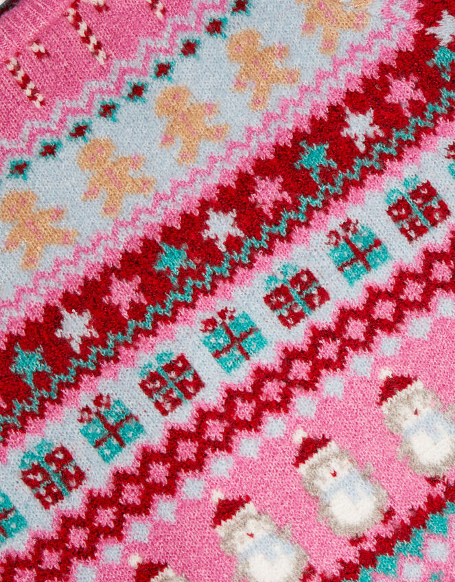 Girls Christmas Fair Isle Jumper , Multi (BRIGHTS-MULTI), large