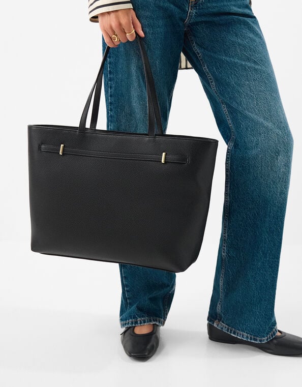 Bianca Laptop Tote Bag, Black (BLACK), large