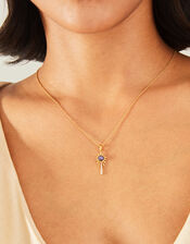 14ct Gold-Plated Faux Opal Sunburst Necklace, , large