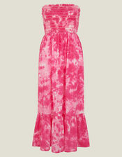 Tie Dye Bandeau Dress, Pink (PINK), large