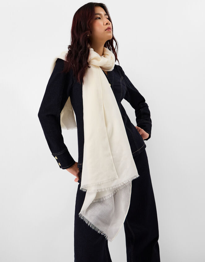 Lightweight Plain Scarf, Natural (NATURAL), large