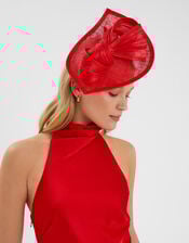 Teardrop Bow Fascinator, Red (RED), large