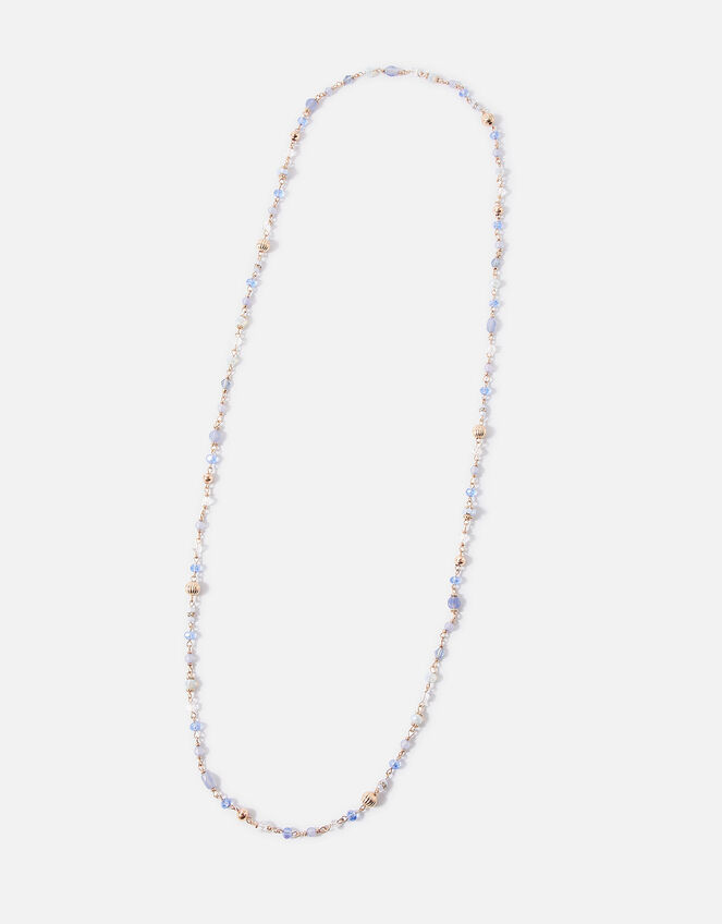 Extra Long Skinny Rope Necklace, Blue (BLUE), large