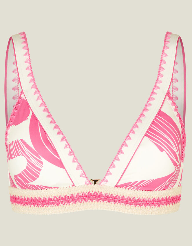 Squiggle Print Bikini Top, Pink (PINK), large