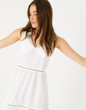 Collared Mini Dress, White (WHITE), large