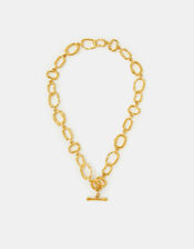 Stainless Steel Molten Link T-Bar Necklace, , large