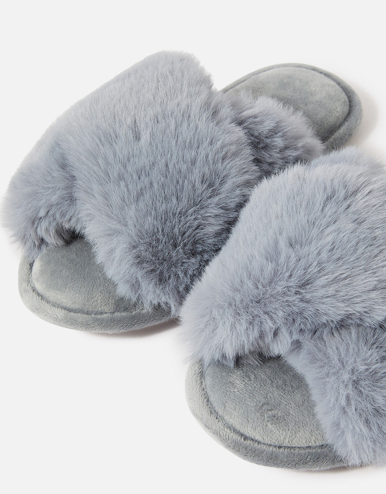 Super Soft Faux Fur Sliders Blue Slippers Accessorize ROI