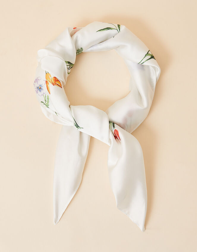 Wildflower Large Satin Square Scarf, , large