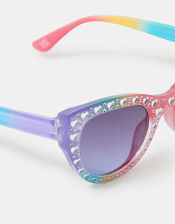 Girls Foiled Hearts Rainbow Sunglasses, , large