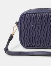 Small Ruched Crossbody Bag, Blue (NAVY), large