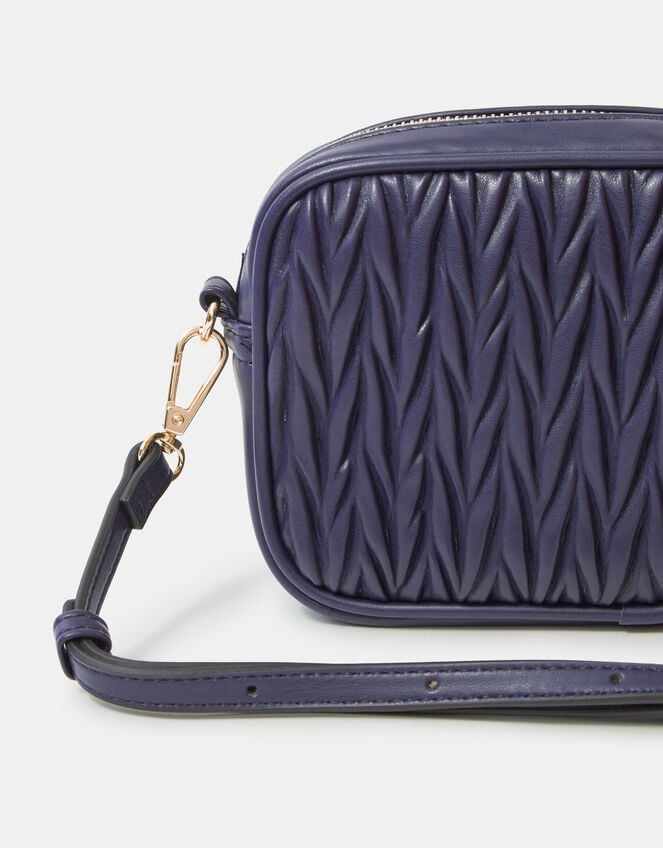 Small Ruched Crossbody Bag, Blue (NAVY), large