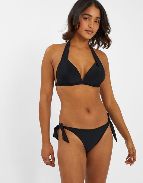 Moulded Cup Halter Neck Bikini Top, Black (BLACK), large