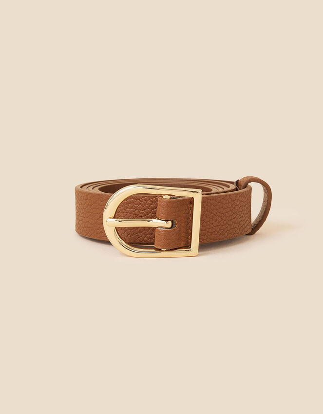 Simple Buckle Belt, Tan (TAN), large