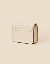 Chain Strap Quilted Cross-Body Bag, Cream (CREAM), large