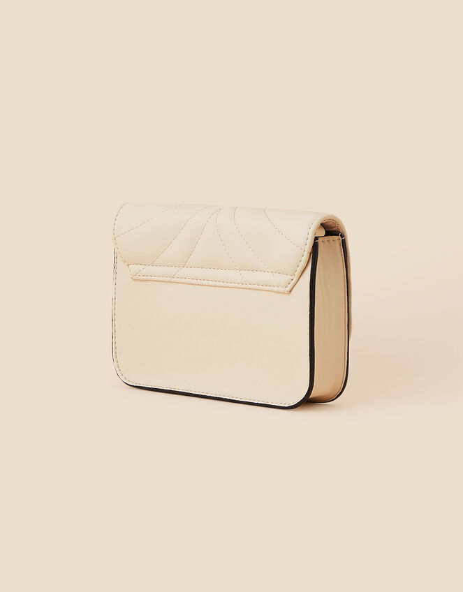 Chain Strap Quilted Cross-Body Bag, Cream (CREAM), large