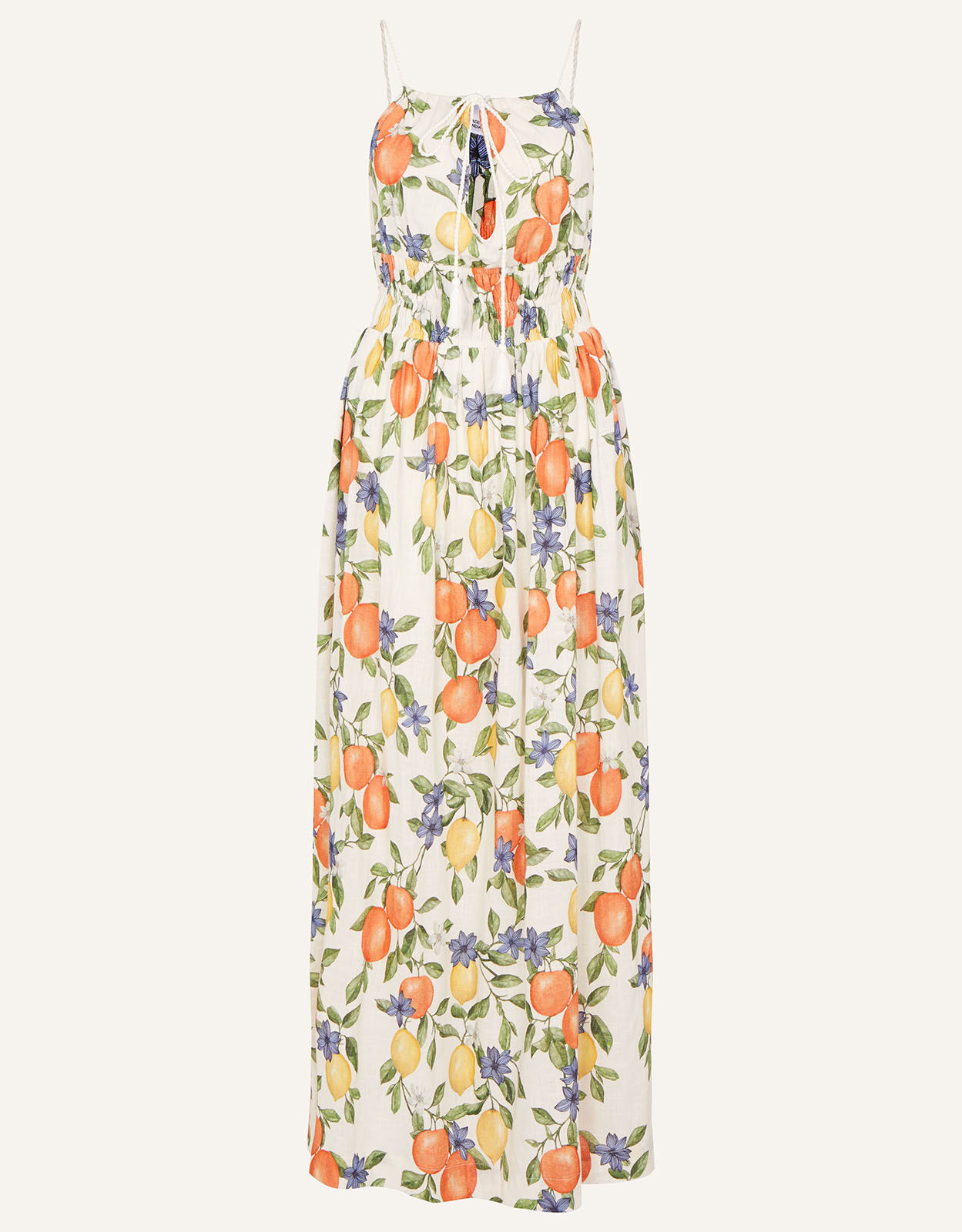 Lemon and Orange Strappy Sundress Ivory Beach holiday dresses