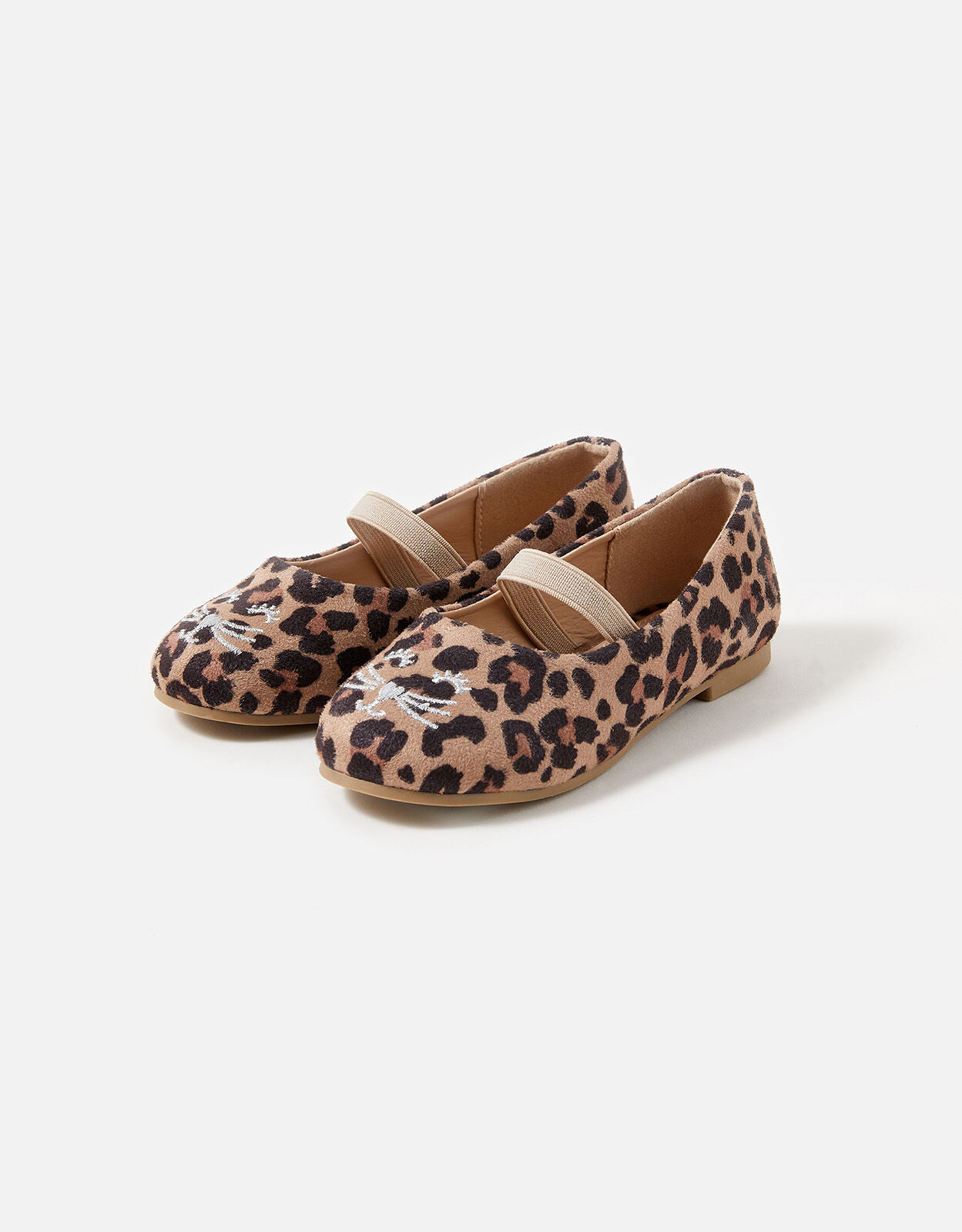 Girls Leopard Print Cat Ballerina Flats Leopard