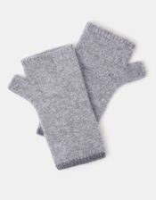 Wool & Cashmere Blend Wrist Warmers, Grey (GREY), large