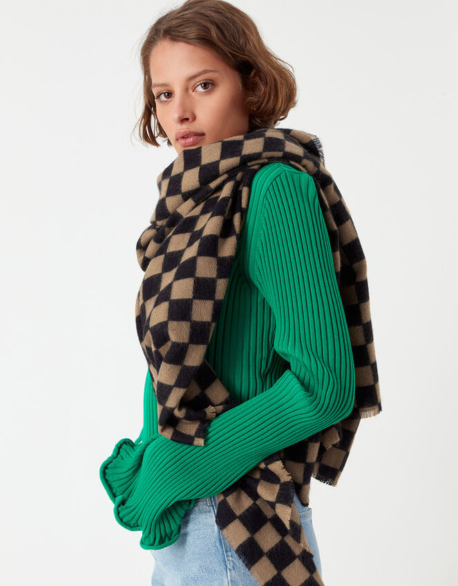 Checkerboard Blanket Scarf Blanket scarves Accessorize UK