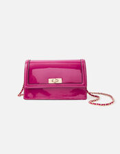 Boxy Patent Cross-Body Bag , Pink (FUCHSIA), large