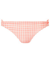 Neon Check Reversible Bikini Briefs, Orange (CORAL), large