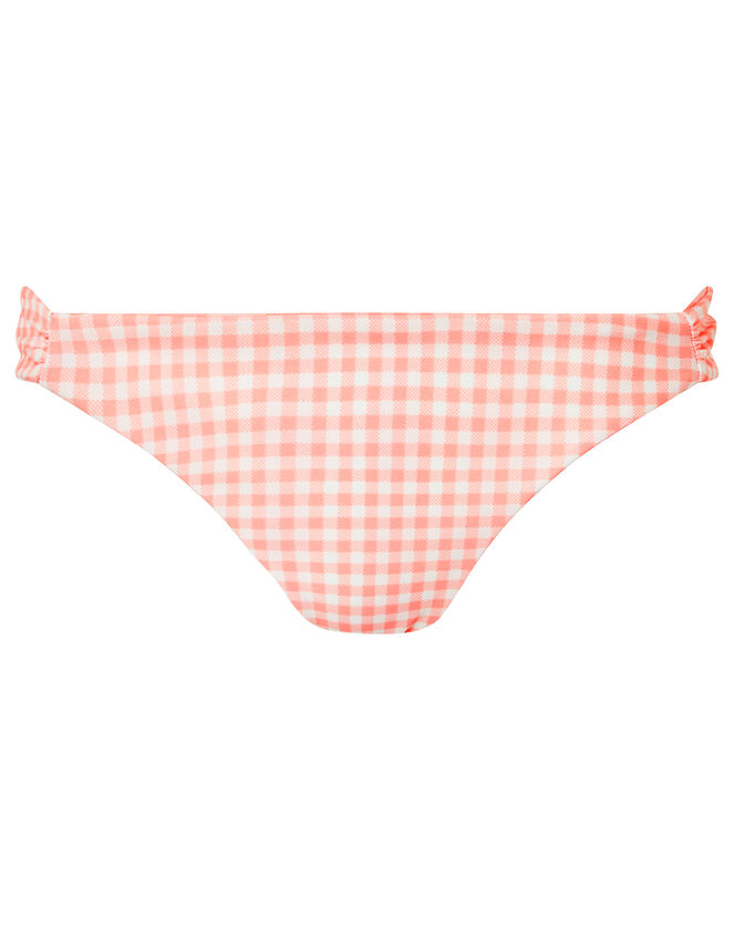 Neon Check Reversible Bikini Briefs, Orange (CORAL), large