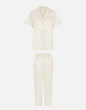 Spot Satin Full-Length Pyjama Set, Gold (GOLD), large