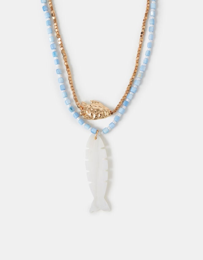 2-Pack Fish Pendant Bead Necklaces, , large