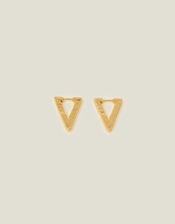 14ct Gold-Plated Triangle Hoop Earrings, , large