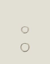 2-Pack Platinum-Plated Surgical Steel Pavé Clicker Hoops, , large