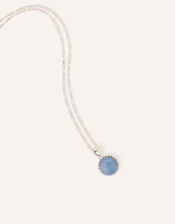 Sterling Silver-Plated Aventurine Pendant Necklace, , large