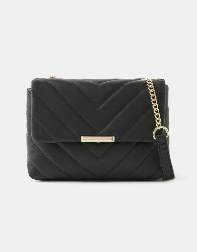 Mia Quilted Cross-Body Bag, Black (BLACK), large