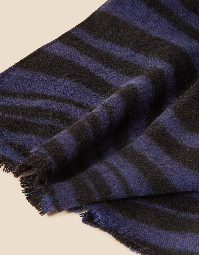 Wavy Print Blanket Scarf, , large