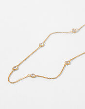 Gold-Plated Sparkle Station Collar Necklace, , large