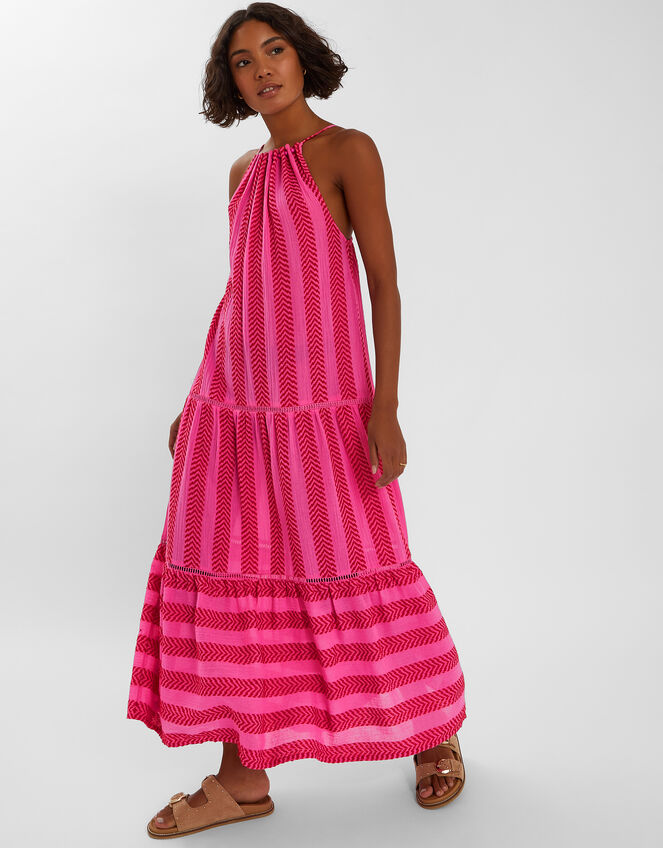 Sleeveless Jacquard Maxi Dress, Multi (BRIGHTS MULTI), large