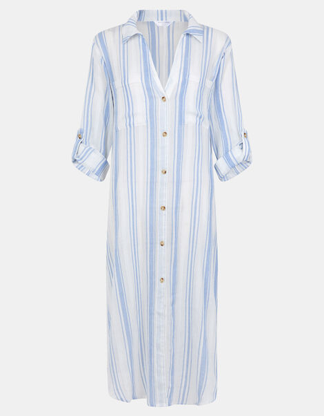 Stripe Maxi Shirt, Blue (BLUE), large