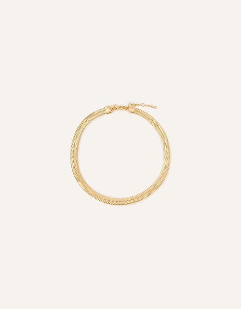 14ct Gold-Plated Snake Chain Collar Necklace, , large