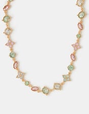 Gemstone Flower Chain Necklace, , large