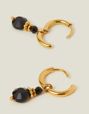 14ct Gold-Plated Bead Drop Huggie Hoop Earrings, , large