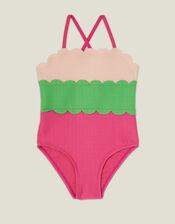 Girls Colourblock Swimsuit, BRIGHTS MULTI, large
